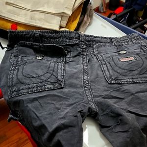 Men's True Religion jeans cargo shorts black size 38